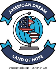 Um emblema no conceito do logotipo americano