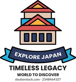 A badge in concept of Explore Japan