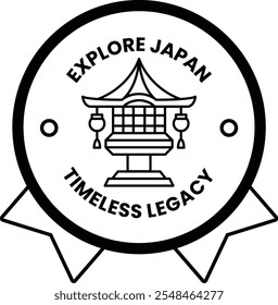 A badge in concept of Explore Japan