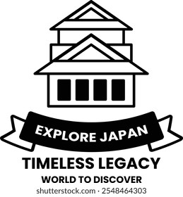 A badge in concept of Explore Japan