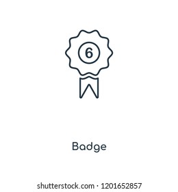 Badge concept line icon. Linear Badge concept outline symbol design. This simple element illustration can be used for web and mobile UI/UX.