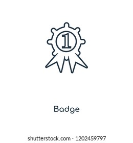 Badge concept line icon. Linear Badge concept outline symbol design. This simple element illustration can be used for web and mobile UI/UX.