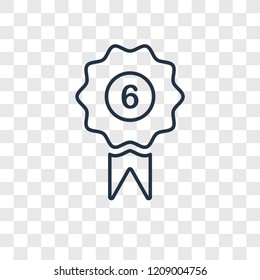 Badge concept vector linear icon isolated on transparent background, Badge concept transparency concept in outline style