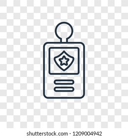 Badge concept vector linear icon isolated on transparent background, Badge concept transparency concept in outline style