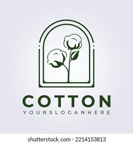 badge cotton farm natural product logo vector illustration design