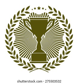 badge cup symbol of the winner