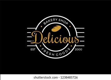 Badge Delicious Bakery Logo Design Inspiration