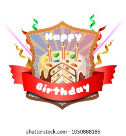badge of delicious sprinkles birthday tart