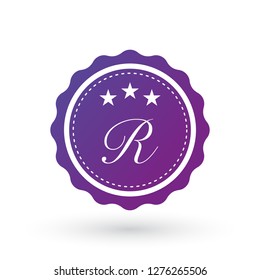 badge design elements, letter R template. Calligraphic elegant art logo design. Letter R. Vintage. Business sign, identity, label, badge, Cafe, Hotel. Vector illustration.
