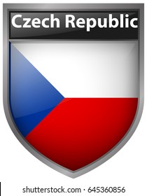 Badge design for flag of Czech Republic illustration