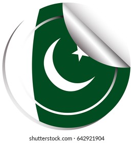 Badge design for flag of Pakistan illustration