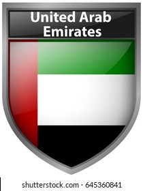 Badge design for flag of United Arab Emirates illustration