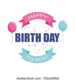Badge design for happy birth day,vector illustrations