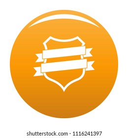 Badge design icon. Simple illustration of badge design vector icon for any design orange