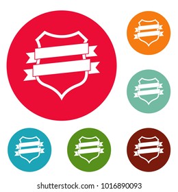 Badge design icons circle set vector isolated on white background