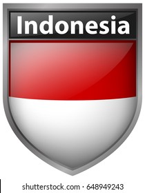 Badge design for Indonesia flag illustration