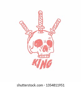 badge design king skull fort tsirt poster etc