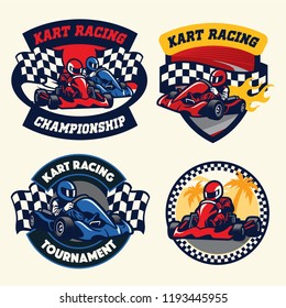 badge design set of kart racing