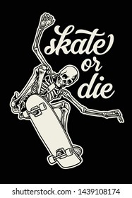 skateboard with skeleton