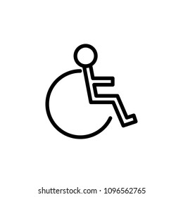 badge of a disabled person icon. Element of navigation for mobile concept and web apps. Thin line badge of a disabled person icon can be used for web and mobile on white background