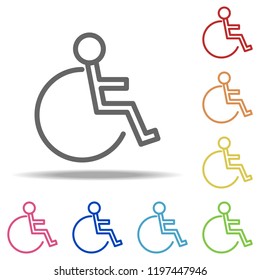 badge of a disabled person icon. Elements of Navigation in multi colored icons. Simple icon for websites, web design, mobile app, info graphics