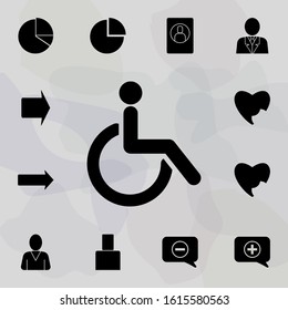 Badge of a disabled person icon. Web icons universal set for web and mobile