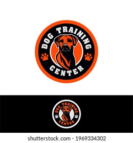 Badge Dog Training Club Logo Template Vector 