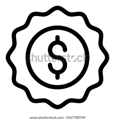 Badge Dollar Icon Element For Design