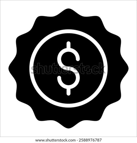 Badge Dollar Icon Element For Design