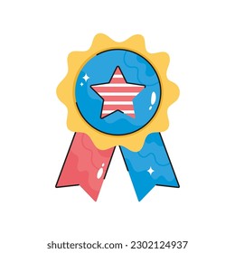 Badge doodle vector filled outline icon. EPS 10 file