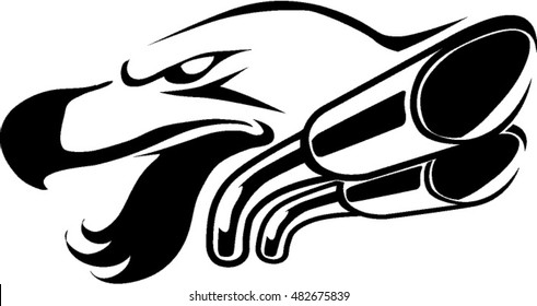 Badge of eagle with muffler represent the freedom and power