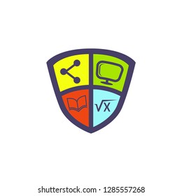 Badge education logo template on white background