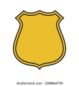 Badge, Emblem Color Icon. Firefighter Or Policeman Label. Isolated Vector Illustration