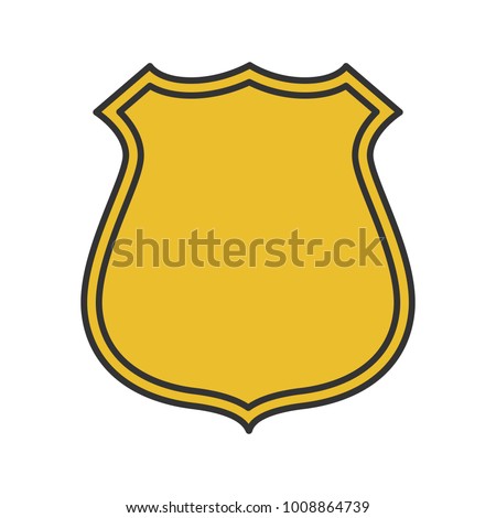 Badge, emblem color icon. Firefighter or policeman label. Isolated vector illustration