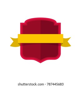 Badge emblem icon. Flat illustration of badge emblem vector icon isolated on white background