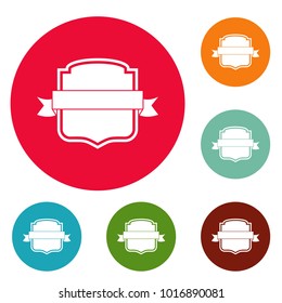 Badge emblem icons circle set vector isolated on white background