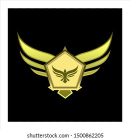 badge or emblem with wings for gui.