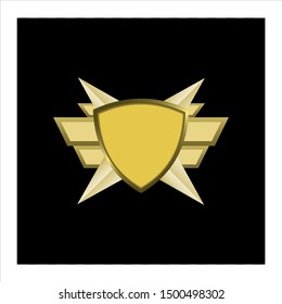 badge or emblem with wings vector for gui.