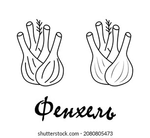Badge fennel with the inscription "fennelr" in Russian. Vector, eps