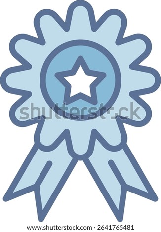 Badge Filled Blue Tone Icon