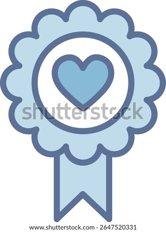 Badge Filled Blue Tone Icon