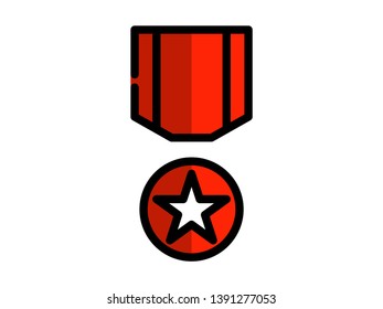 badge filled line icon. Element of badge icon for mobile concept and web apps. Thin filled line badge icon can be used for web and mobile - Vector