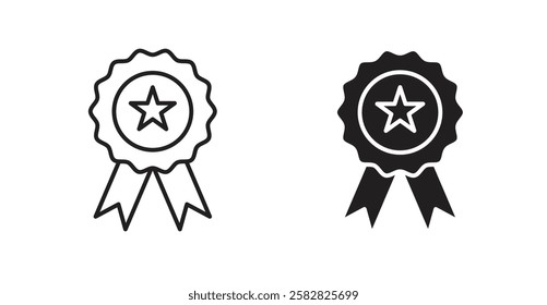 Badge filled and outlined icons vectors on white background