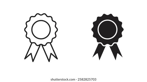 Badge filled and outlined icons vectors on white background