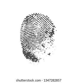 Badge of a fingerprint. Textural imprint of a human finger.