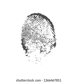 Badge of a fingerprint. Textural imprint of a human finger.