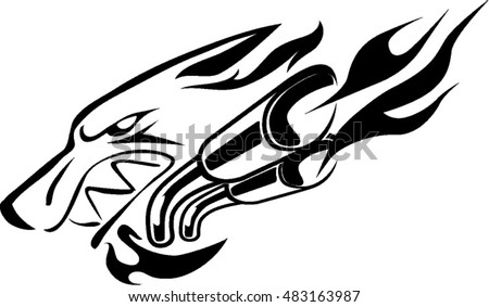 Badge of Fire Fox with muffler and fire