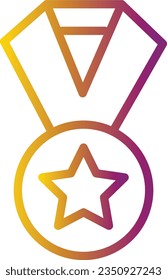 Badge First Game Gradient Line Icon
