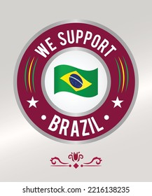 Badge Flag for Brazil  Fans 