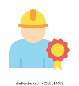Badge flat color icon, mini, small illustration. use for modern concept, print, UI, UX kit, web and app development. Vector EPS 10, related to industrial, business, finance, investment.